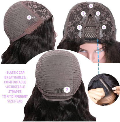 Silky Straight V Part Wig – 180% Density, Quick Install, 100% Human Hair